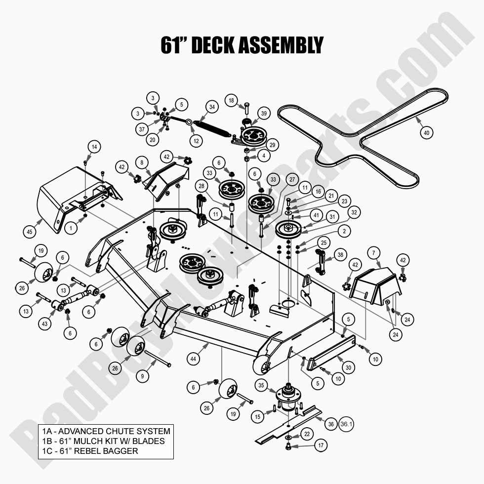 2578 - Bad Boy Mower Parts Lookup > 2021 > Rebel > 61\" Deck Assembly